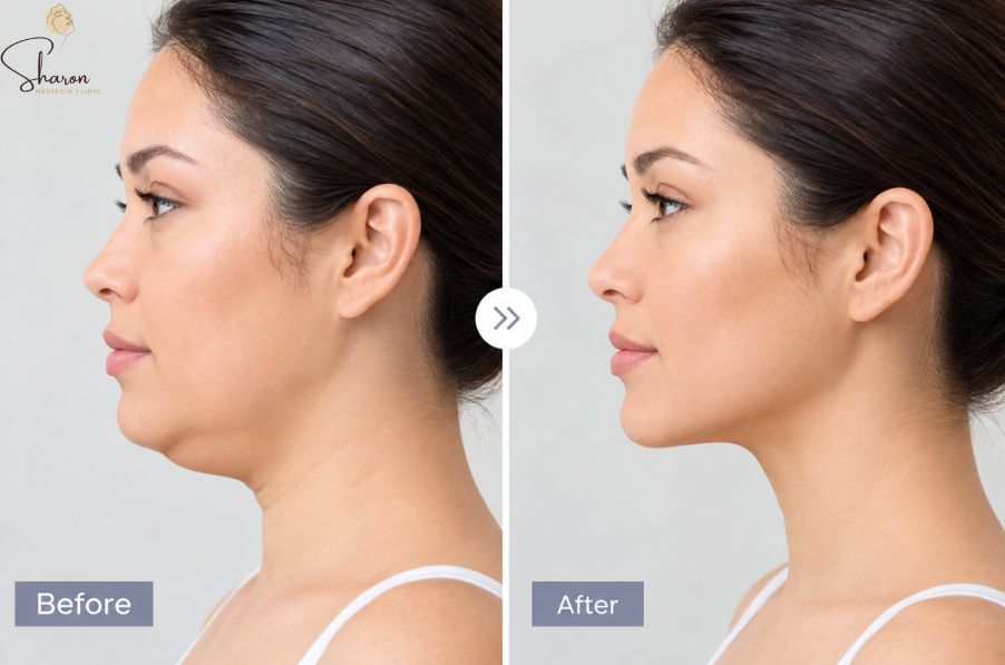 Smoother chin and neck profile