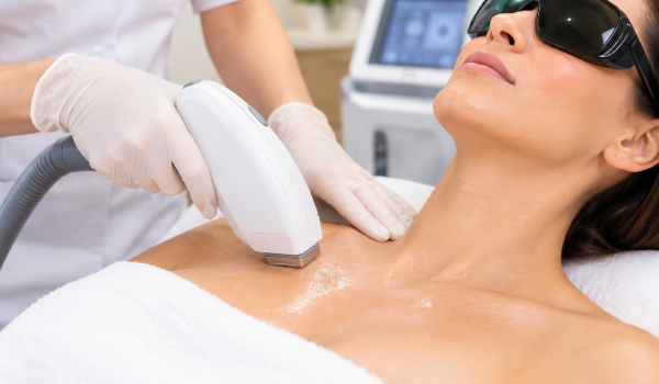 Laser treatment for décolletage pigmentation
